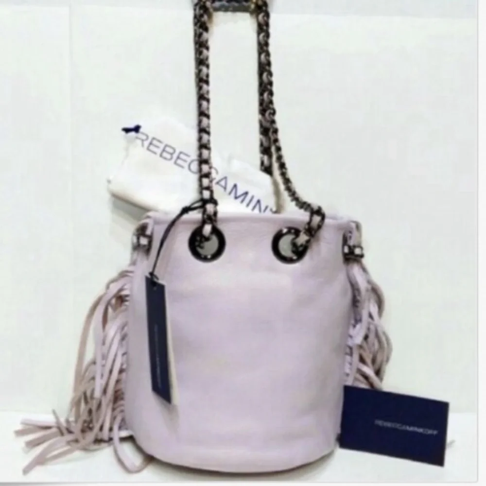 REBECCA MINKOFF LIGHT LILAC BRUNI FRINGE Bag NWT